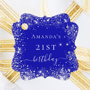 Geburtstag königsblau silber danke geschenkanhänger