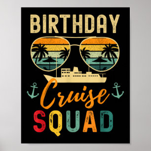 Geburtstag Kreuzfahrten Shirts 2025 Squad Familien Poster