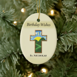 Geburtstag Kreuzpriester Personalisiert Keramik Ornament