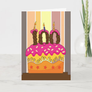 Geburtstag - Kuchen mit Kerze 100 - 100. Geburtsta Karte
