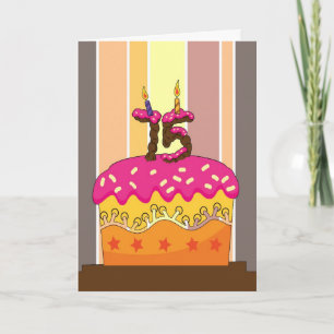 Geburtstag - Kuchen mit Kerzen 75 - 75. Geburtstag Karte