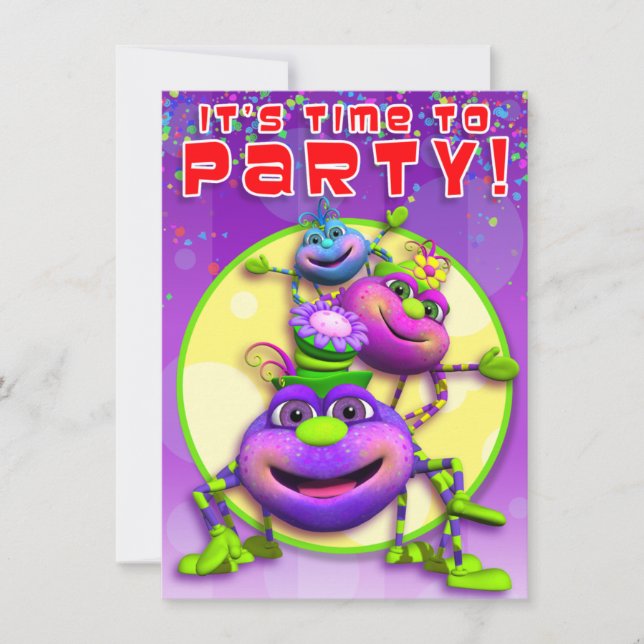 Geburtstag Laden-Itsy Bitsy Spinnen ein Einladung (Vorderseite)