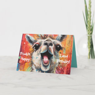 Geburtstag Lama Personalisierbar Funky Niedlich Karte
