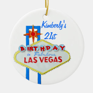 Geburtstag Las Vegas-Alters-21 Keramikornament