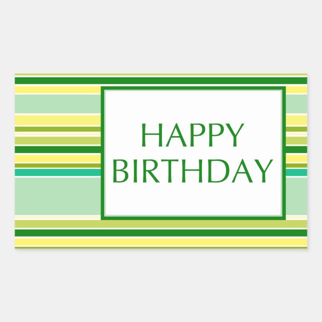 Geburtstag (lemonLime) Rechteckiger Aufkleber (Vorderseite)