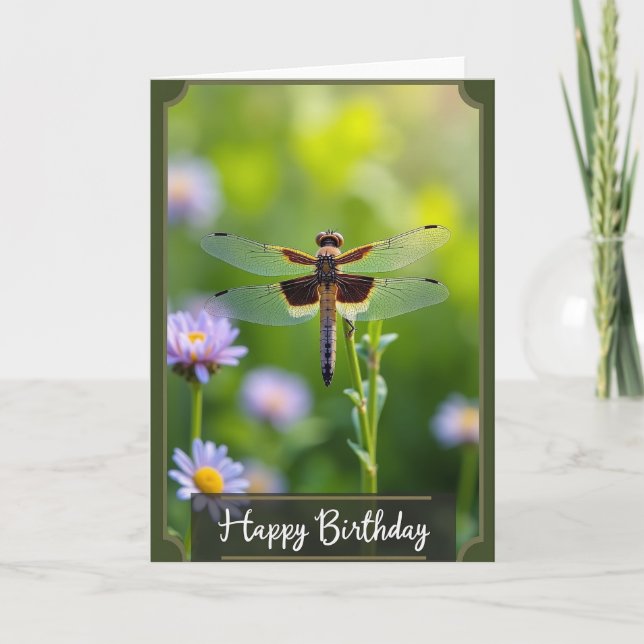 Geburtstag-Libellenflügel-Karte Karte (Vorderseite)