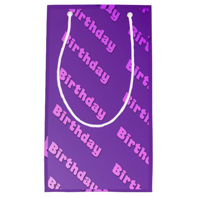 Geburtstag (lila) kleine geschenktüte (Vorderseite)