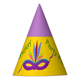 Geburtstag Lila Mardi Gras Mask Partyhütchen