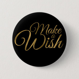 Geburtstag machen ein Wunsch-Schwarzes u. ein Gold Button