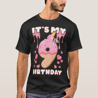 Geburtstag, Mädchen 9 Jahre, Eiscreme, Das ist mei T-Shirt