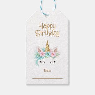 Geburtstag Mädchen Einhorn Rosa Türkis Geschenkanhänger