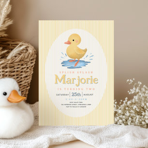 Geburtstag Mädchen Entenküken Pfütze Sommer Einladung