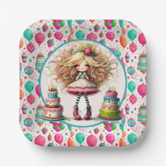 Geburtstag Mädchen  Pappteller