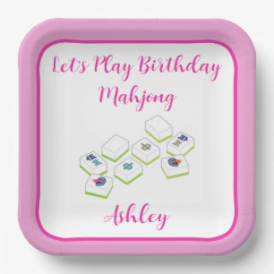 Geburtstag Mahjong PERSONALISIEREN Pappteller