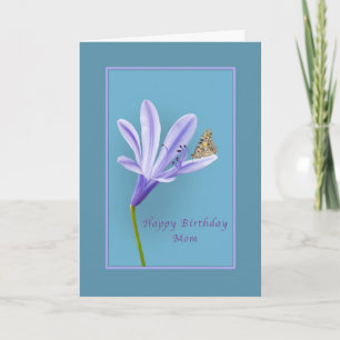 Geburtstag, Mama, Taglilie Blume und Schmetterling Karte