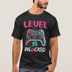 Geburtstag Mann Stufe 15 Entsperrte 15 Jahre alter T-Shirt
