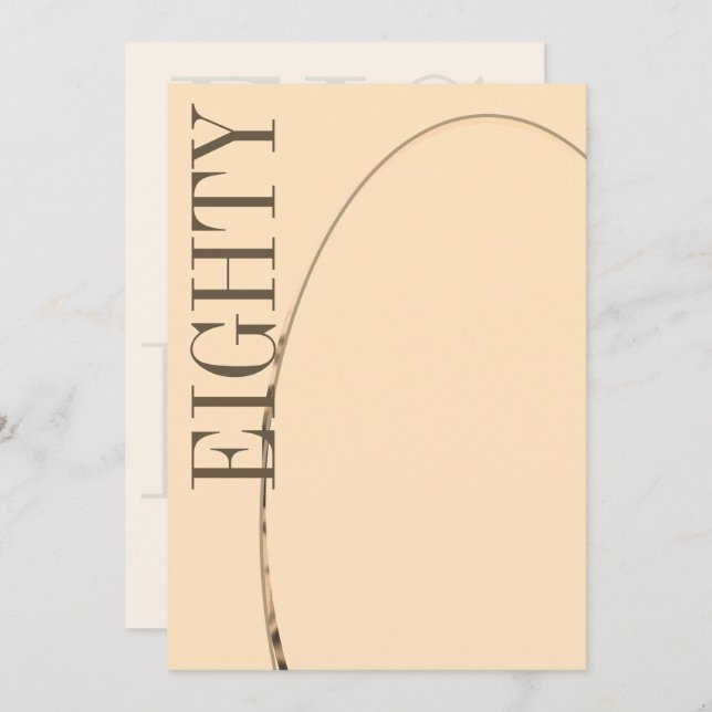 Geburtstag männliches Foto 80. Geburtstag Einladung (Vorne/Hinten)