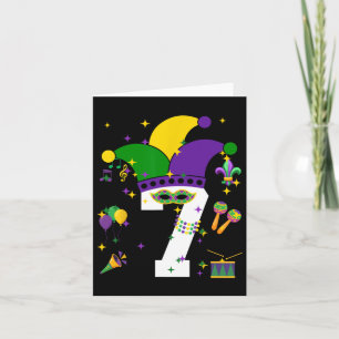 Geburtstag Mardi Gras Thema 7 Jahre Jungen Ki Karte