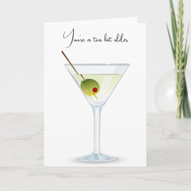 Geburtstag Martini auf Weiß Karte (Vorderseite)