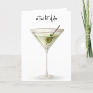 Geburtstag Martini auf Weiß Karte