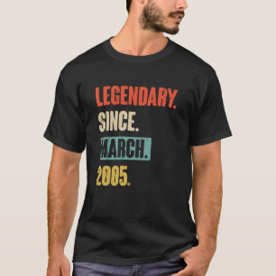 Geburtstag März 18. Dekoration 18 Jahre alter Vint T-Shirt