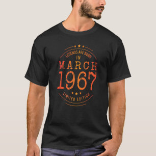 Geburtstag März 1967 Jahr gebrauchte Legenden T-Shirt