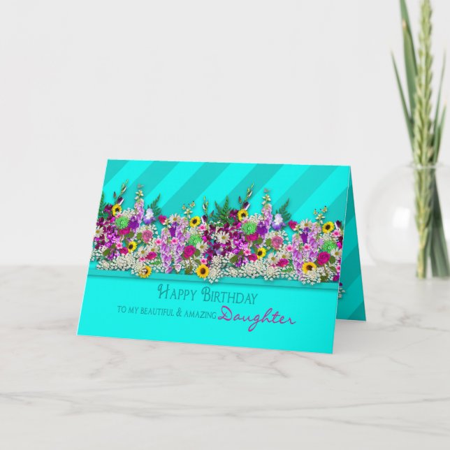 Geburtstag MEINE Tochter, Garten-Blumen, Karte (Vorderseite)