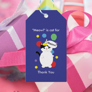 Geburtstag Meow ist Chat für Dankeschön Geschenkanhänger