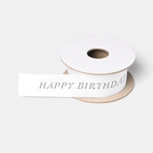 Geburtstag Metallisches Silberband mit Namen Satinband