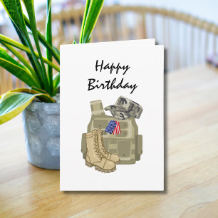 Geburtstag Militär USA Hundemarke Veteran Soldat Karte