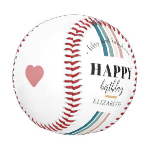 Geburtstag Minimalistisches Design in Pastellfarbe Baseball