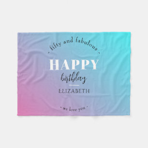Geburtstag Minimalistisches Design in Pastellfarbe Fleecedecke