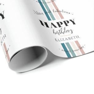 Geburtstag Minimalistisches Design in Pastellfarbe Geschenkpapier