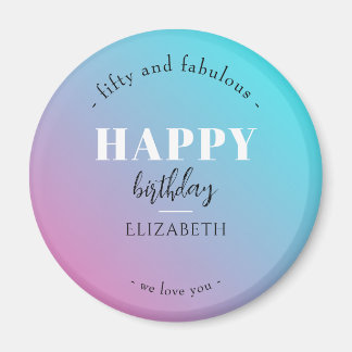 Geburtstag Minimalistisches Design in Pastellfarbe Magnet