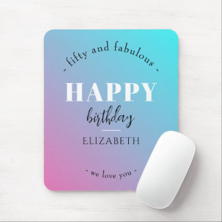 Geburtstag Minimalistisches Design in Pastellfarbe Mousepad