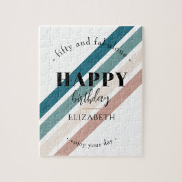 Geburtstag Minimalistisches Design in Pastellfarbe Puzzle