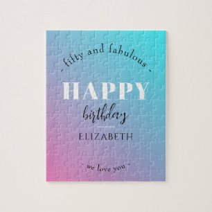 Geburtstag Minimalistisches Design in Pastellfarbe Puzzle