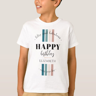 Geburtstag Minimalistisches Design in Pastellfarbe T-Shirt