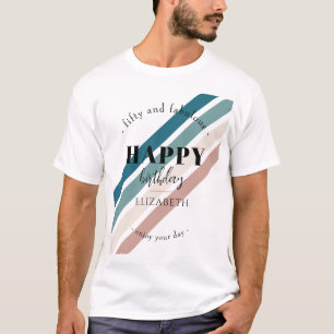 Geburtstag Minimalistisches Design in Pastellfarbe T-Shirt