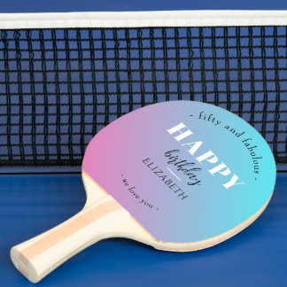 Geburtstag Minimalistisches Design in Pastellfarbe Tischtennis Schläger