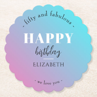 Geburtstag Minimalistisches Design in Pastellfarbe Untersetzer