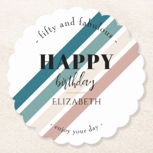 Geburtstag Minimalistisches Design in Pastellfarbe Untersetzer