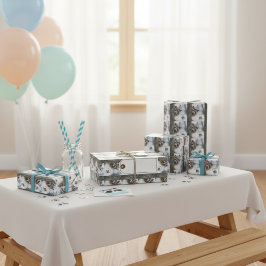 Geburtstag Mischief: Adorable Raccoon-Feier Geschenkpapier Set