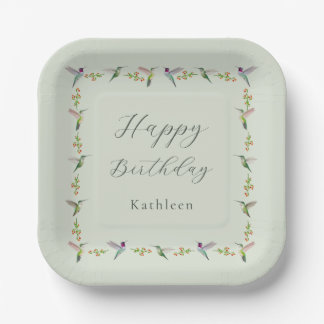 Geburtstag mit Anna-Kolibris nach Maß Pappteller