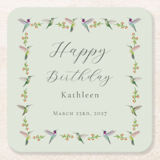 Geburtstag mit Anna-Kolibris nach Maß Rechteckiger Pappuntersetzer