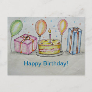 Geburtstag mit Ballons Postkarte