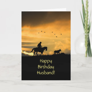 Geburtstag mit Cowboy Horse und Steer Card Karte