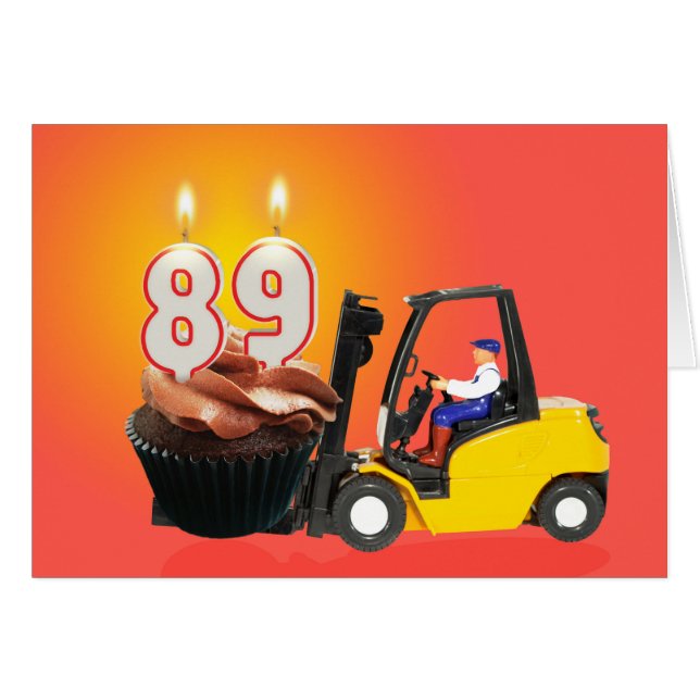 Geburtstag mit Cupcake, Candles und Gabelstapler (Vorderseite (Horizontal))
