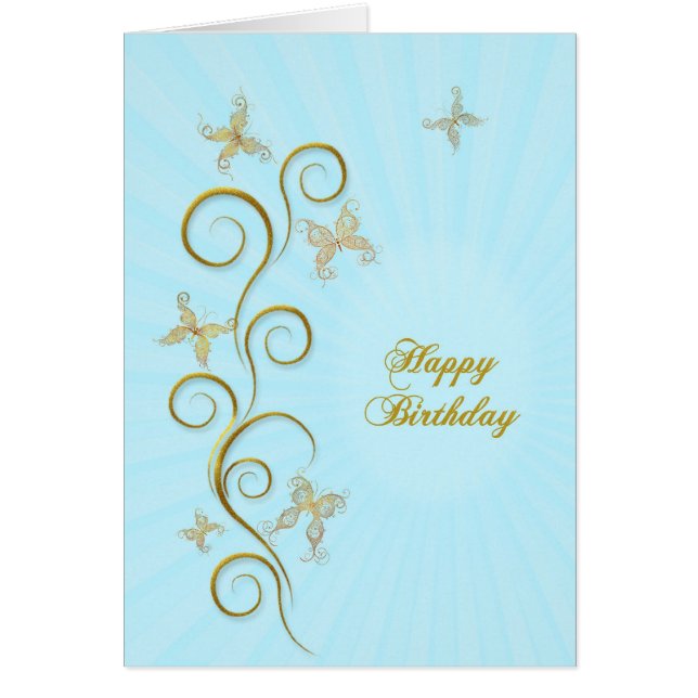 Geburtstag mit goldenen Schmetterlingen (Vorne)