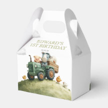 Geburtstag mit grünem Traktor und Bauernhoftieren